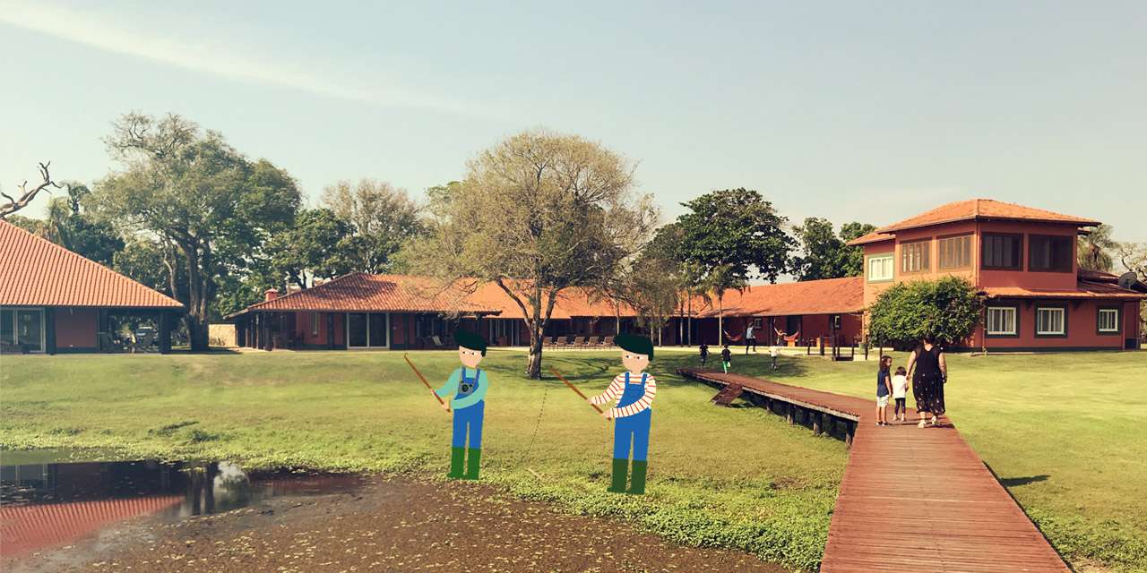 Pantanal com crianças